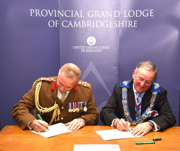 Cambridgeshire Freemasons sign Armed Forces Covenant